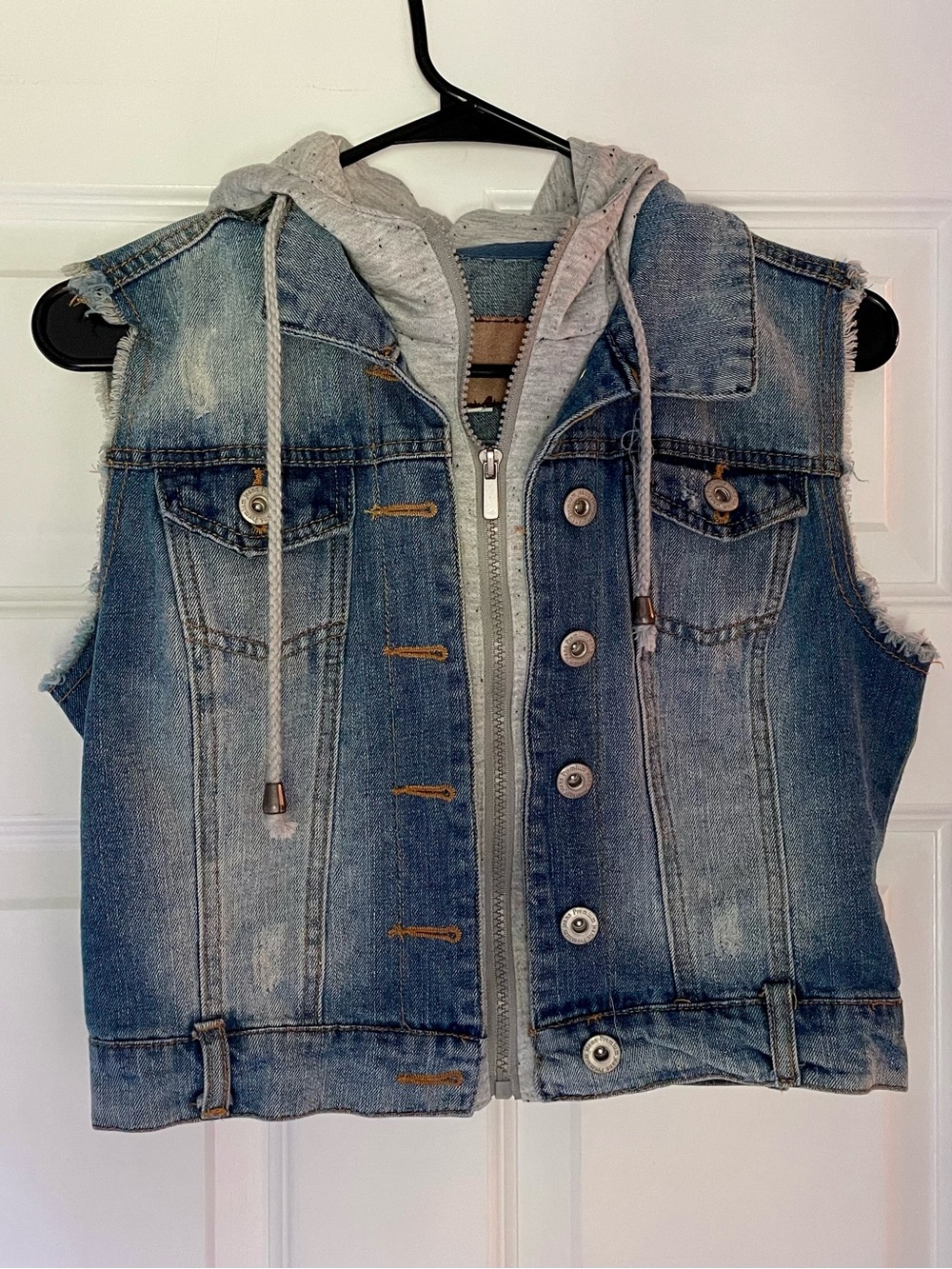 Denim Hooded Vest